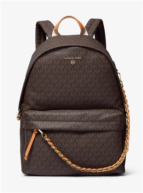 michael kors slater large logo backpack - brown - backpacks